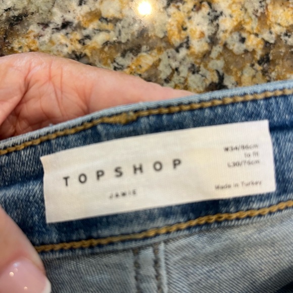 NWOT Topshop Blue Skinny Jeans High-Waisted size 30 12/14 purchased Nordstrom - Picture 2 of 8